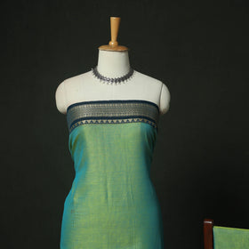 Green - Dharwad Woven Mercerised Cotton 3pc Unstitched Dress Material Suit Set 62