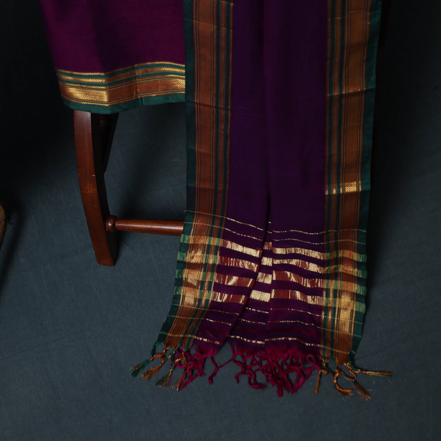 Dharwad Cotton 3pc Unstitched Dress Material Suit Set with Woven Zari Border 42