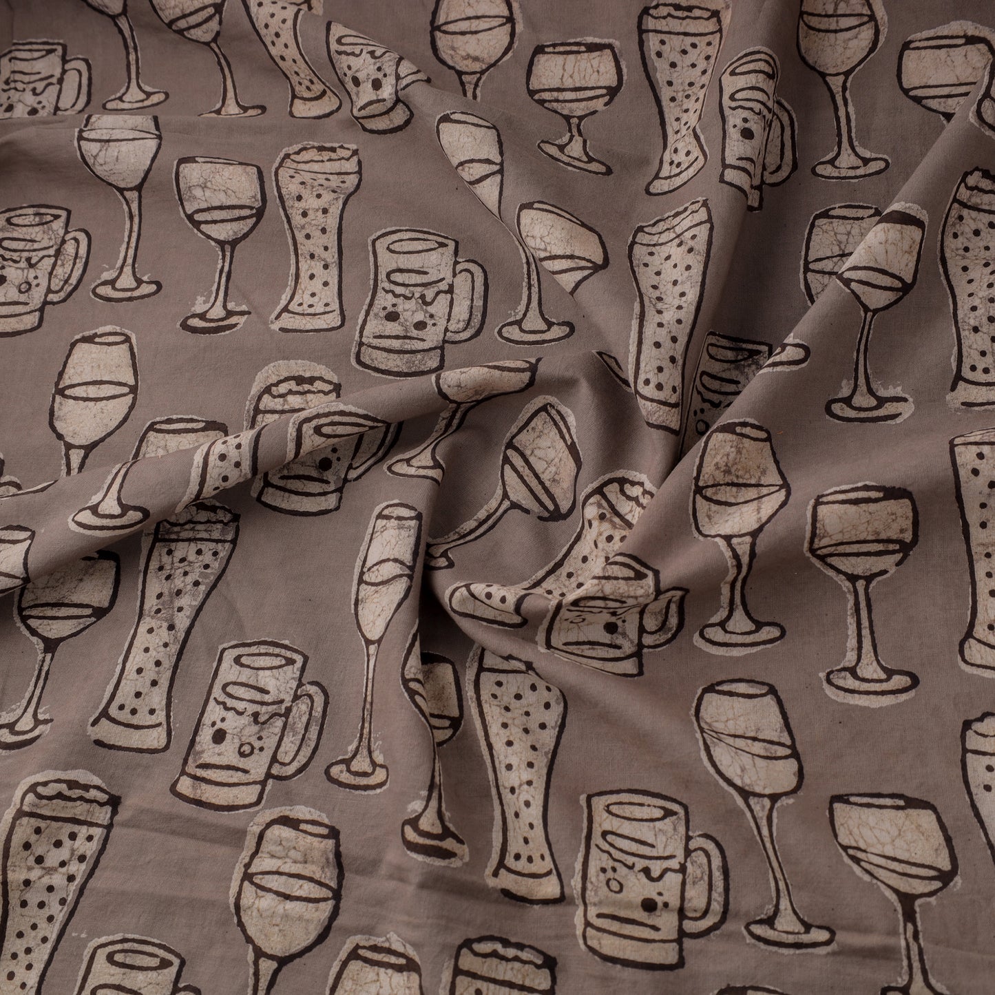 Brown Natural Dyed Cotton Bindaas Block Print Fabric