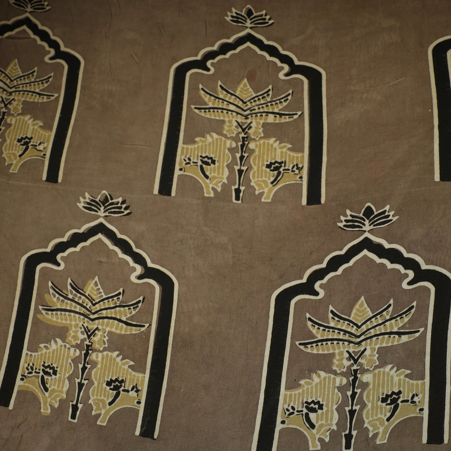 Brown - natural dyed hand modal silk fabric 31 - handcrafted