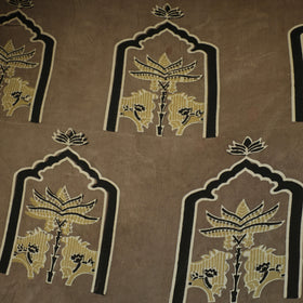 Brown - natural dyed hand modal silk fabric 31 - handcrafted