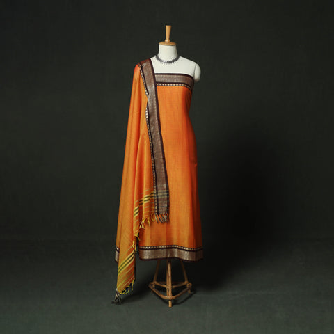 Dharwad Woven Mercerised Cotton 3pc Unstitched Dress Material Suit Set 63