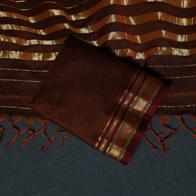 Dharwad Cotton 3pc Unstitched Dress Material Suit Set with Woven Zari Border 44