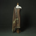 Gray - Dharwad Woven Mercerised Cotton 3pc Unstitched Dress Material Suit Set 65