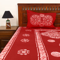 Cotton Double Hand Batik Print Bed Sheet Set 54