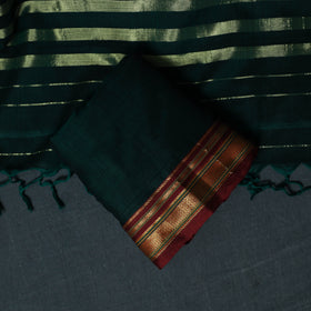 Dharwad Cotton 3pc Unstitched Dress Material Suit Set with Woven Zari Border 45