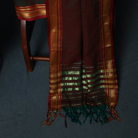 Dharwad Cotton 3pc Unstitched Dress Material Suit Set with Woven Zari Border 46