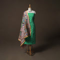 Bandhani Tie-Dye Cotton 2pc Unstitched Dress Material Kurta Set with Jewellery 05