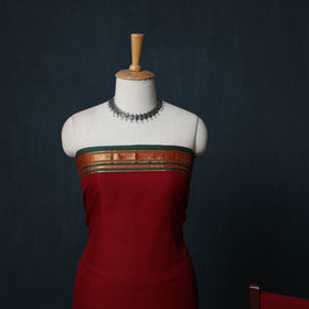 Dharwad Cotton 3pc Unstitched Dress Material Suit Set with Woven Zari Border 47