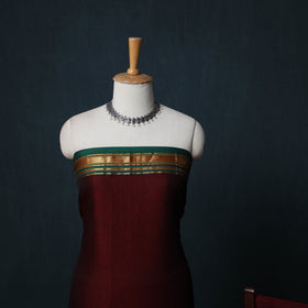 Dharwad Cotton 3pc Unstitched Dress Material Suit Set with Woven Zari Border 48