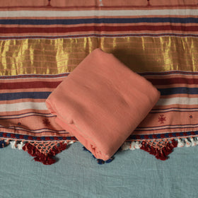 Kutch Bhujodi Handloom Kala Cotton 3pc Unstitched Dress Material Suit Set 03