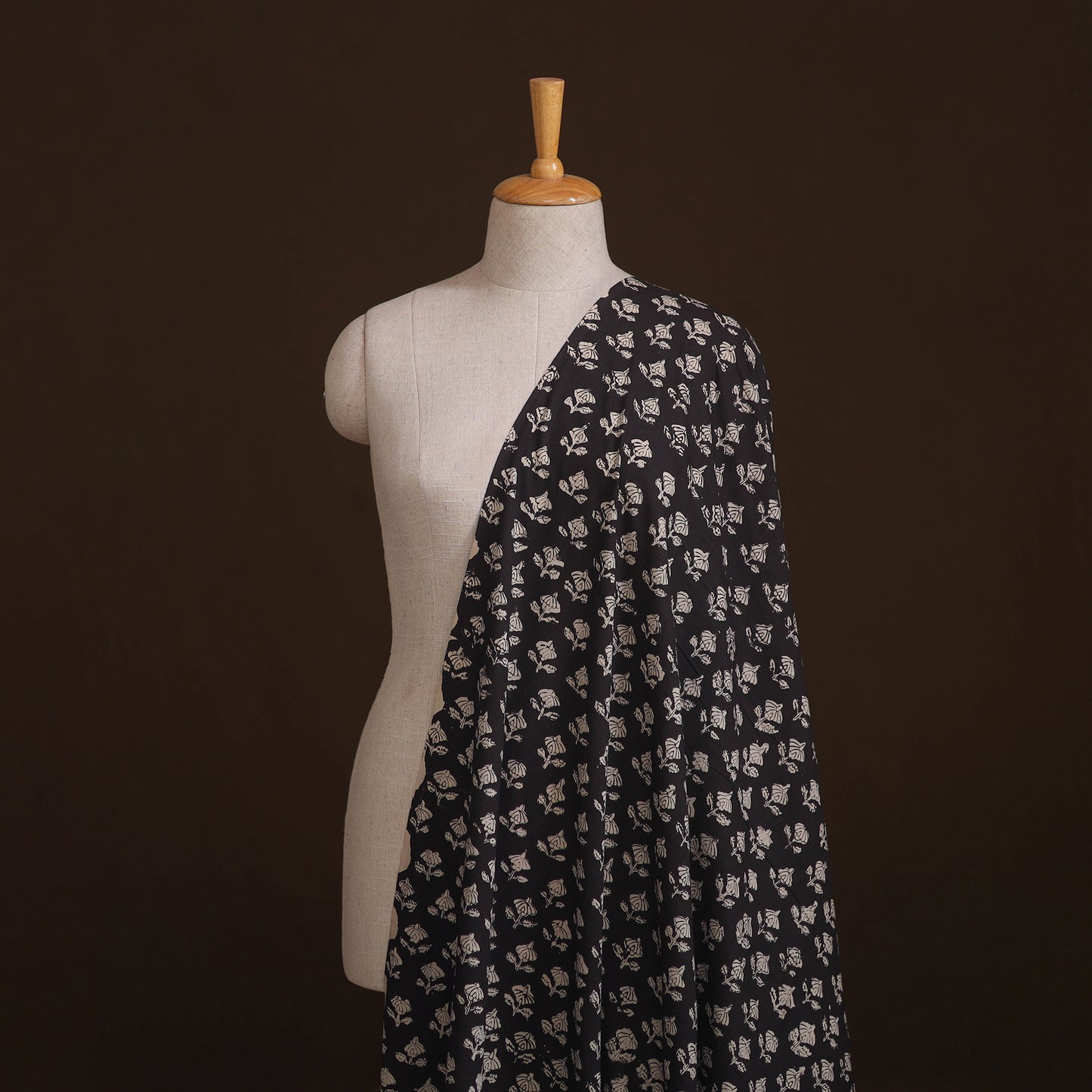 Natural Dyed Dabu Bagru Print Cotton Fabric 10