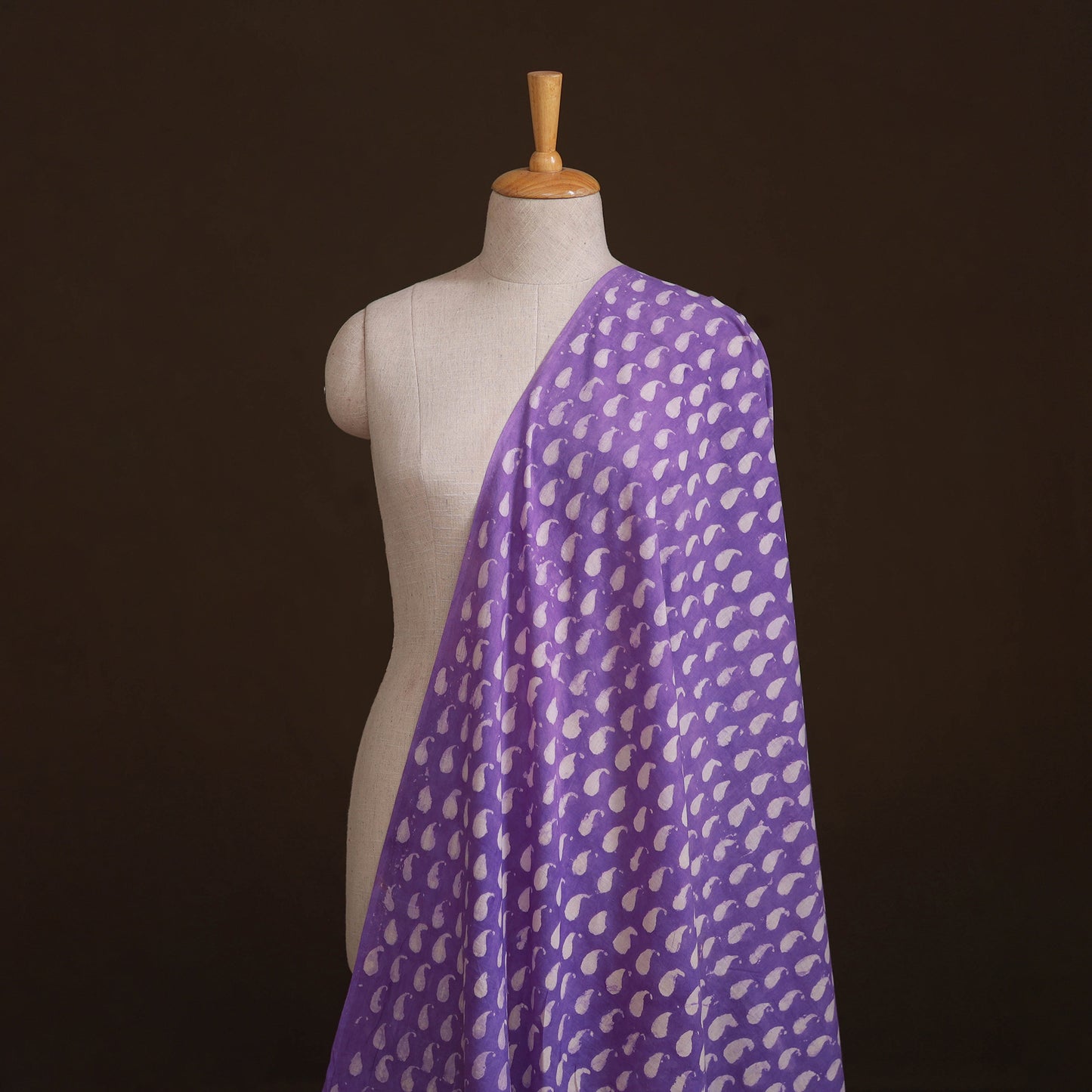 Natural Dyed Dabu Bagru Print Cotton Fabric 07
