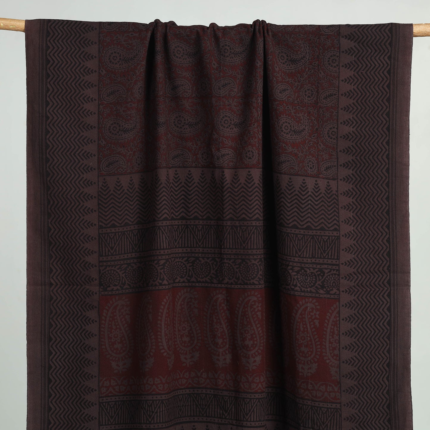 Brown Bagh Hand Block Print Cotton Handloom Towel