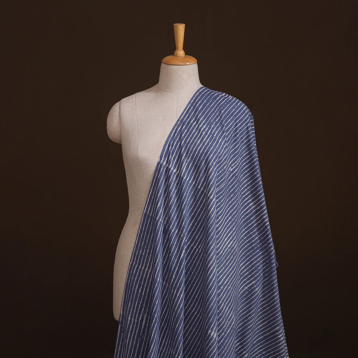 Natural Dyed Dabu Bagru Print Cotton Fabric 06