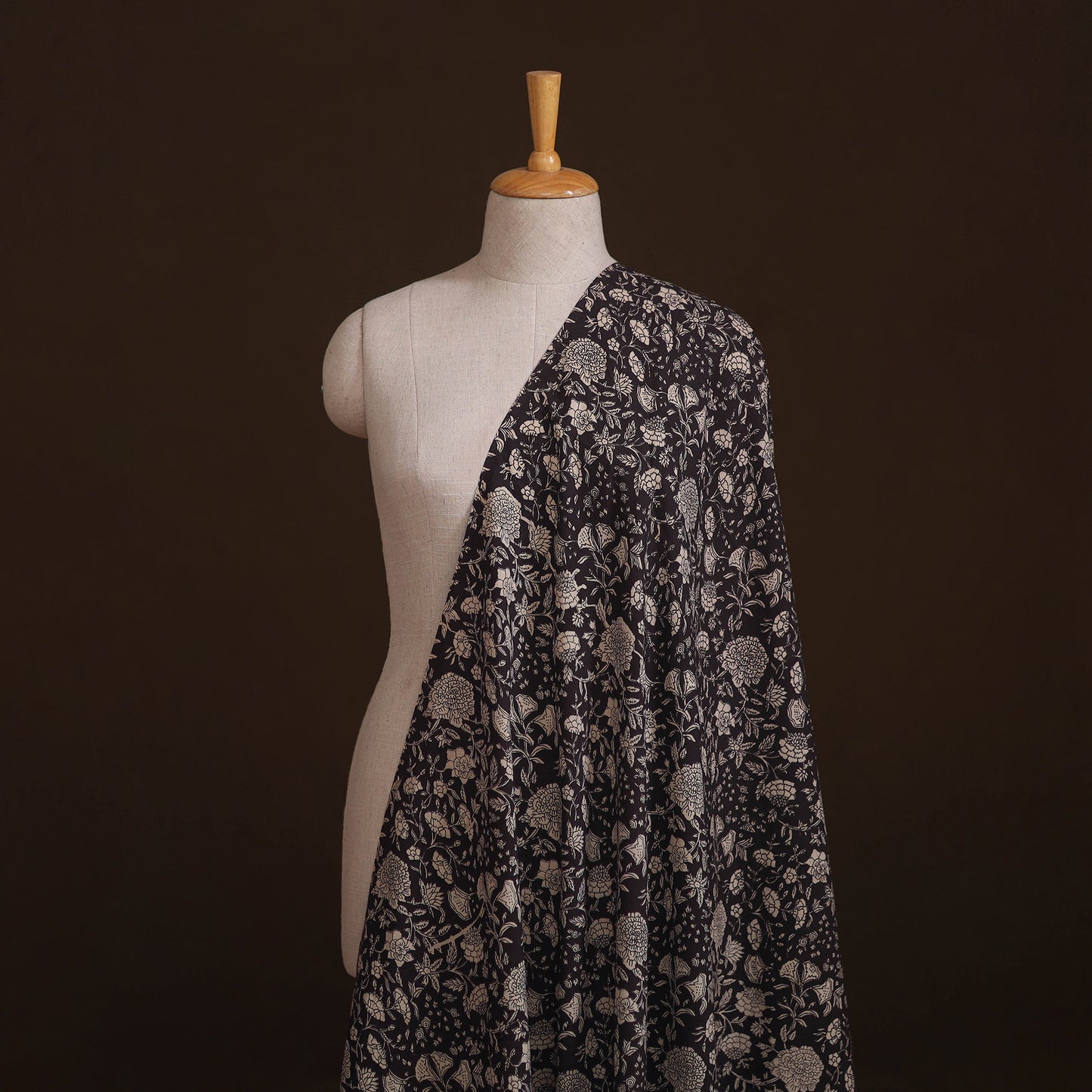Natural Dyed Dabu Bagru Print Cotton Fabric 01