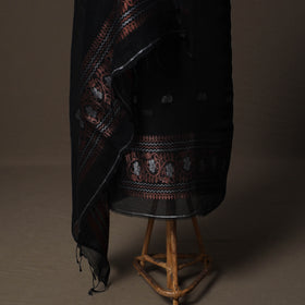 Handwoven Phulia Jamdani Pure Linen 2pc Unstitched Dress Material Kurta Set 06
