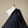 Blue - natural dyed hand modal silk fabric 26 - handcrafted