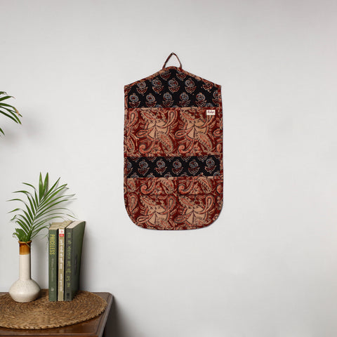 Maroon - 4 pockets handcrafted cotton wall hanging letter