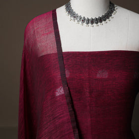 Handwoven Phulia Jamdani Pure Linen 2pc Unstitched Dress Material Kurta Set 08