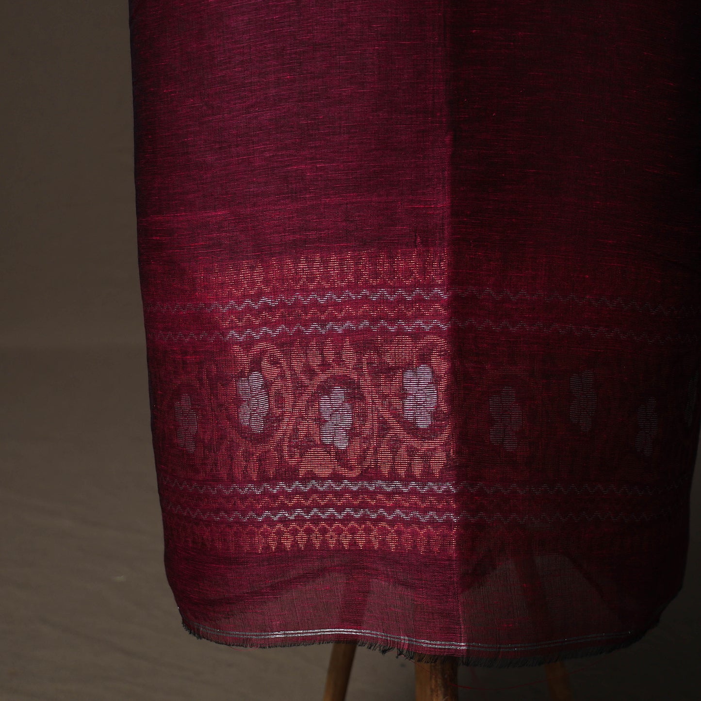 Handwoven Phulia Jamdani Pure Linen 2pc Unstitched Dress Material Kurta Set 08
