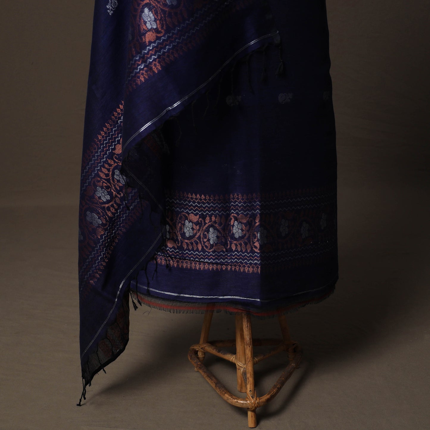 Handwoven Phulia Jamdani Pure Linen 2pc Unstitched Dress Material Kurta Set 09