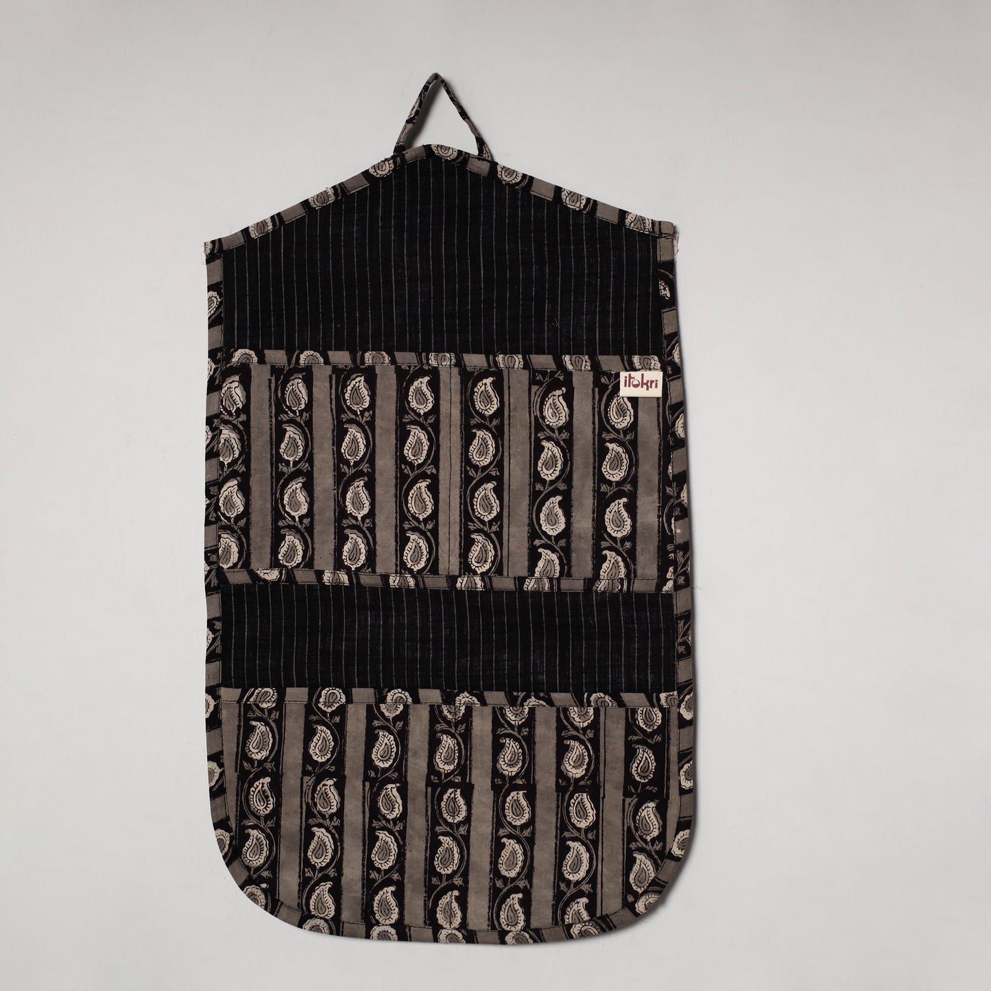 Black - 4 pockets handcrafted cotton wall hanging letter