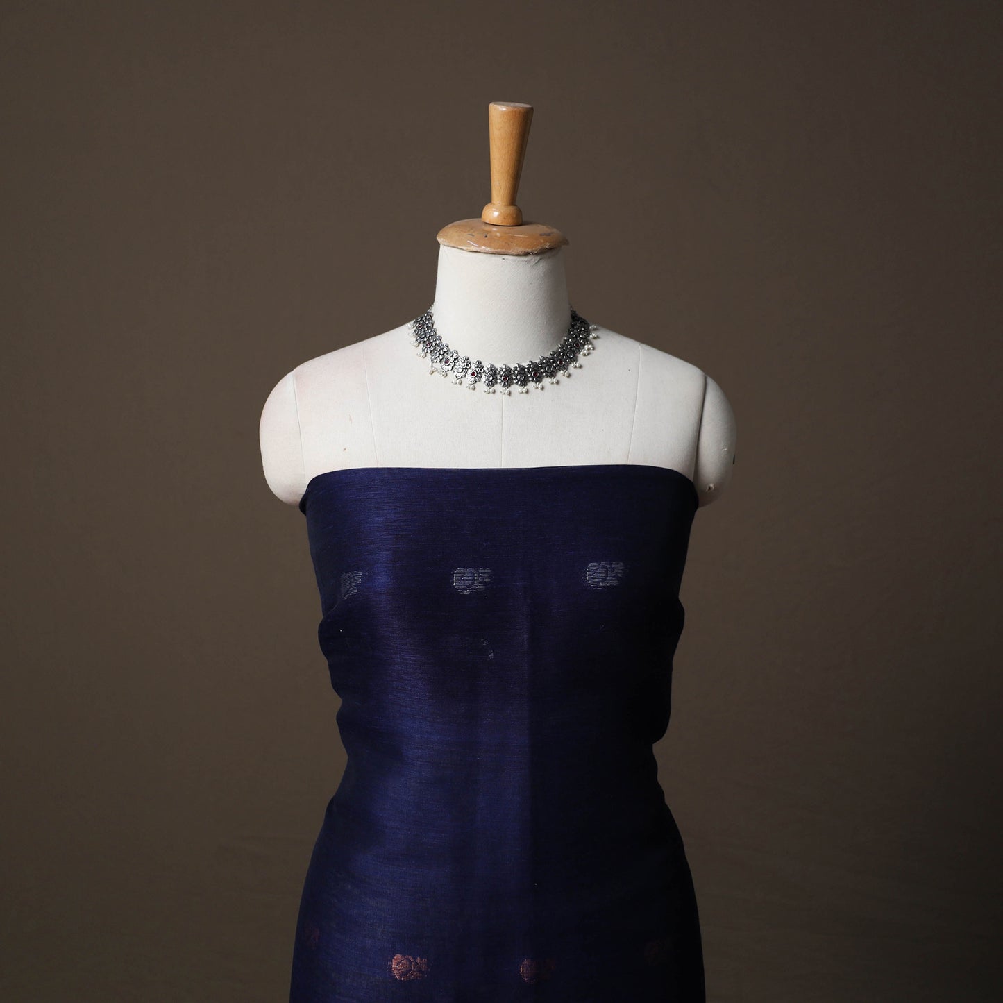 Handwoven Phulia Jamdani Pure Linen 2pc Unstitched Dress Material Kurta Set 09