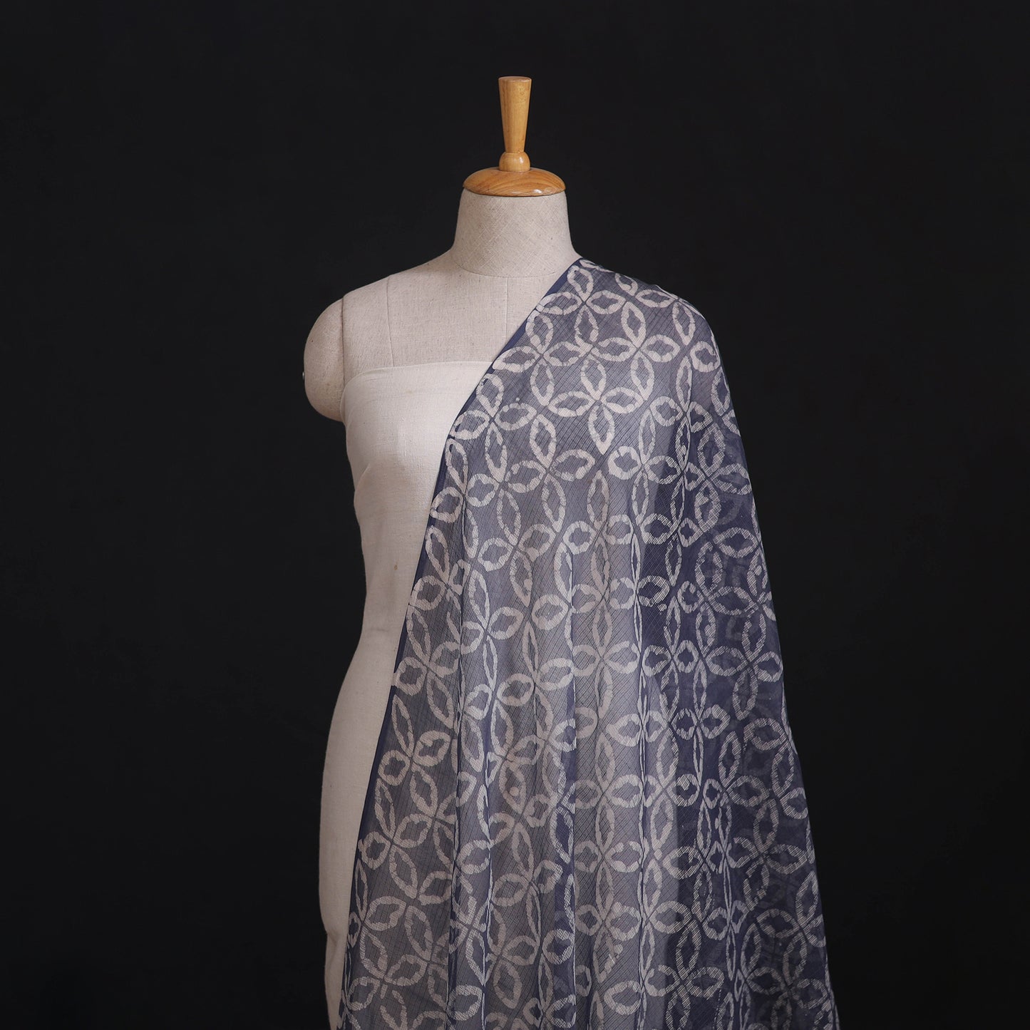 Kota Doria Cotton Fabric in Hand Batik Prints 11