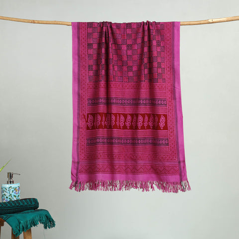Purple Bagh Hand Block Print Cotton Handloom Towel