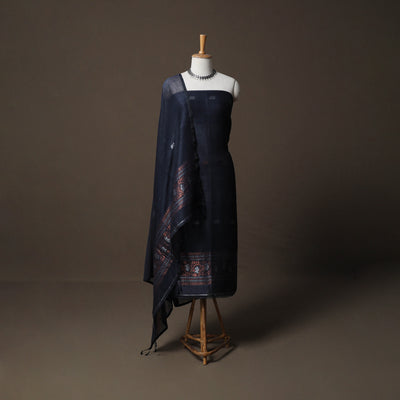Handwoven Phulia Jamdani Pure Linen 2pc Unstitched Dress Material Kurta Set 11
