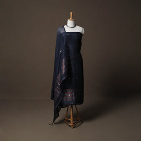 Handwoven Phulia Jamdani Pure Linen 2pc Unstitched Dress Material Kurta Set 11