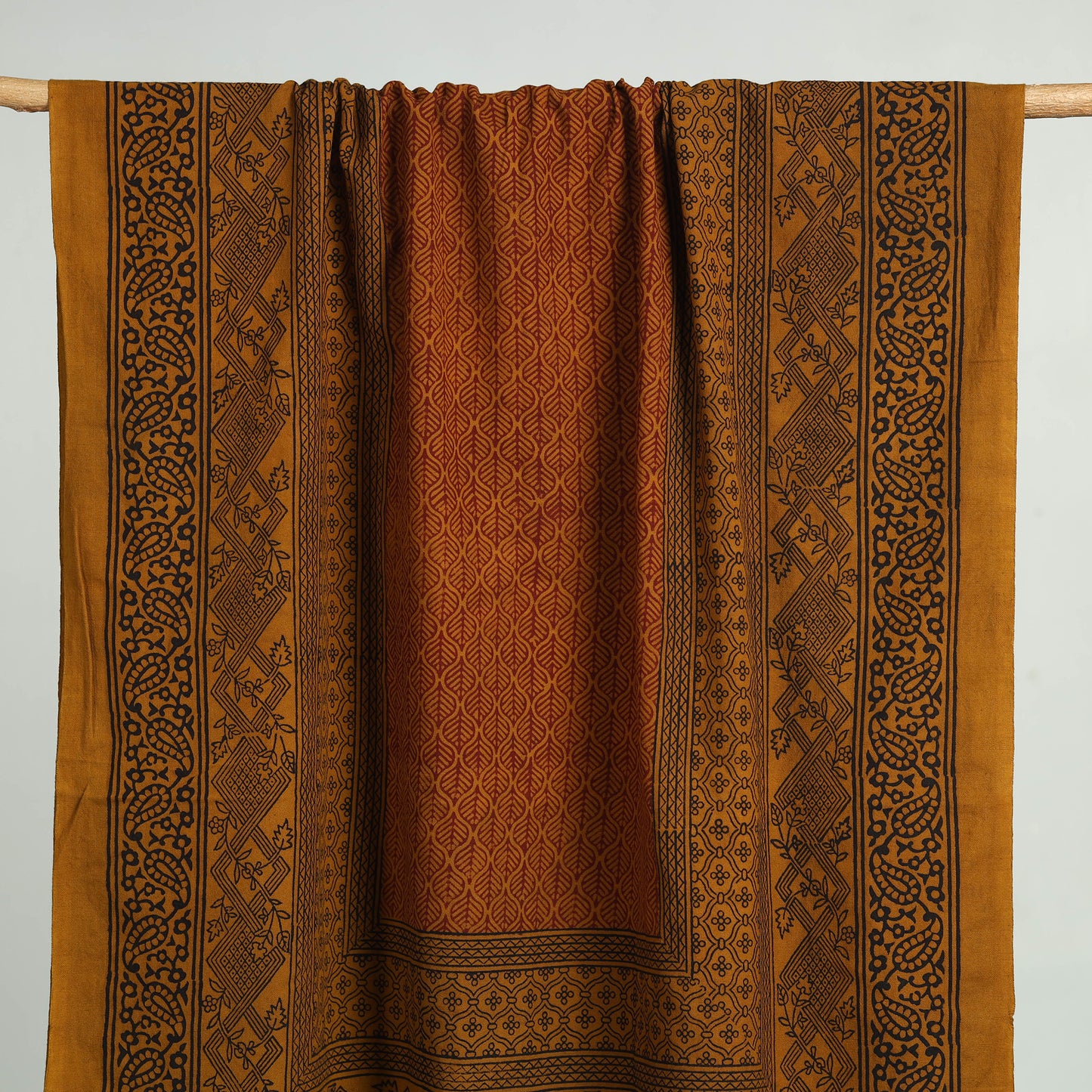 Orange Bagh Hand Block Print Cotton Handloom Towel