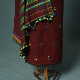 Kutch Bhujodi Handloom Kala Cotton 3pc Unstitched Dress Material Suit Set 04