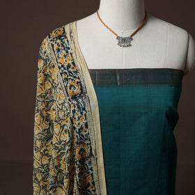 Mangalagiri Handwoven Cotton 2pc Unstitched Dress Material Kurta Set with Jewellery 02