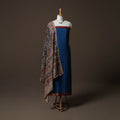 Mangalagiri Handwoven Cotton 2pc Unstitched Dress Material Kurta Set with Jewellery 03