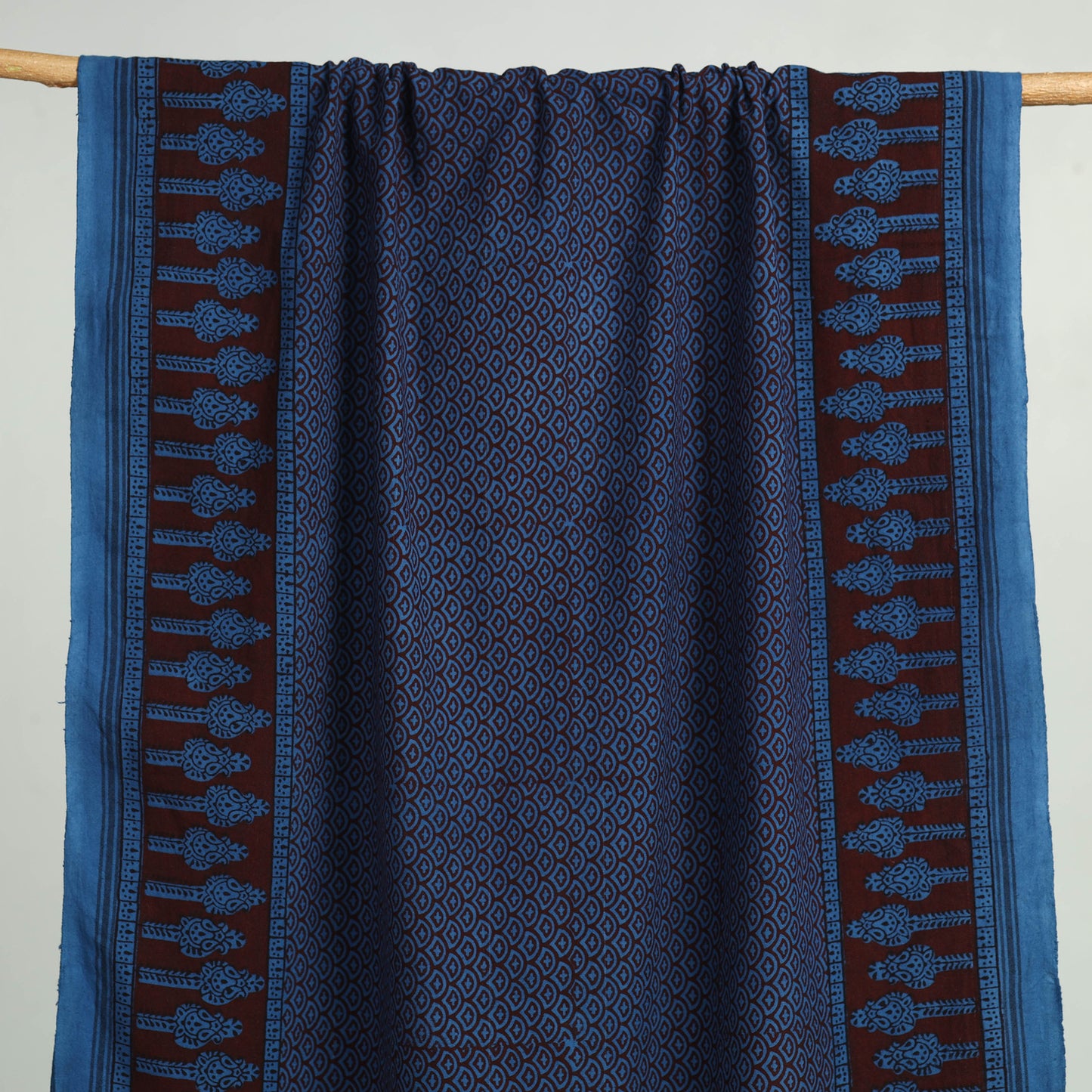 Blue - bagh hand cotton handloom towel 15 - handcrafted