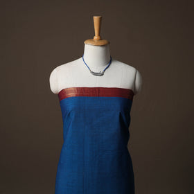 Mangalagiri Handwoven Cotton 2pc Unstitched Dress Material Kurta Set with Jewellery 03