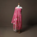 Handwoven Phulia Jamdani Muslin Silk 2pc Unstitched Dress Material Kurta Set 15