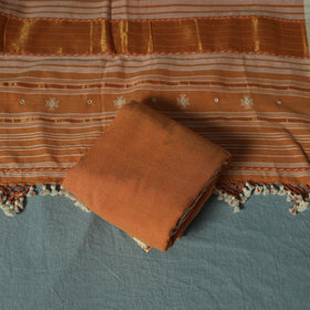 Kutch Bhujodi Handloom Kala Cotton 3pc Unstitched Dress Material Suit Set 05