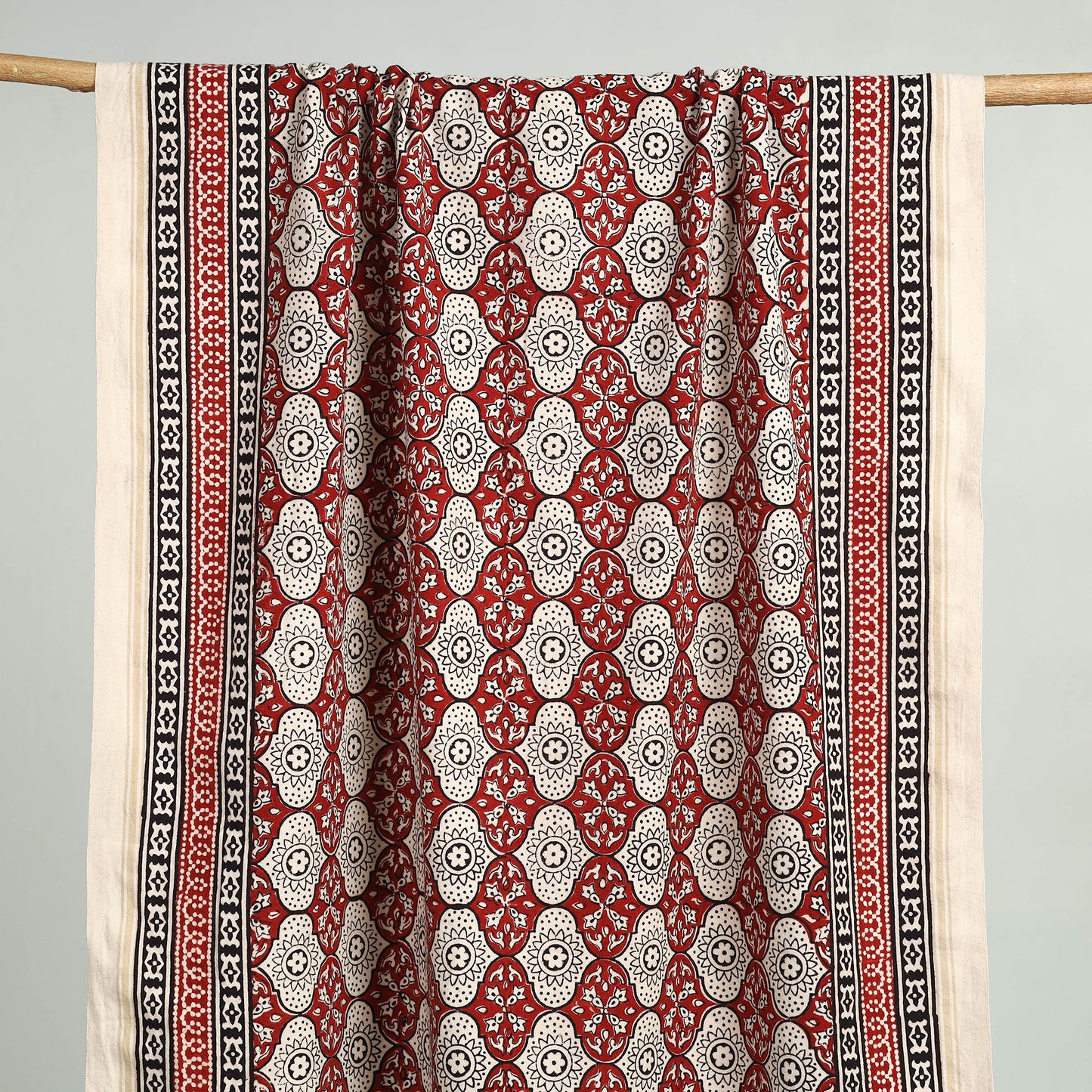Red Bagh Hand Block Print Cotton Handloom Towel