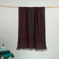 Black - bagh hand cotton handloom towel 16 - handcrafted