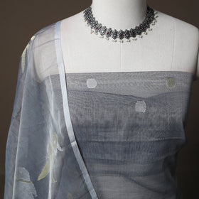 Handwoven Phulia Jamdani Muslin Silk 2pc Unstitched Dress Material Kurta Set 17