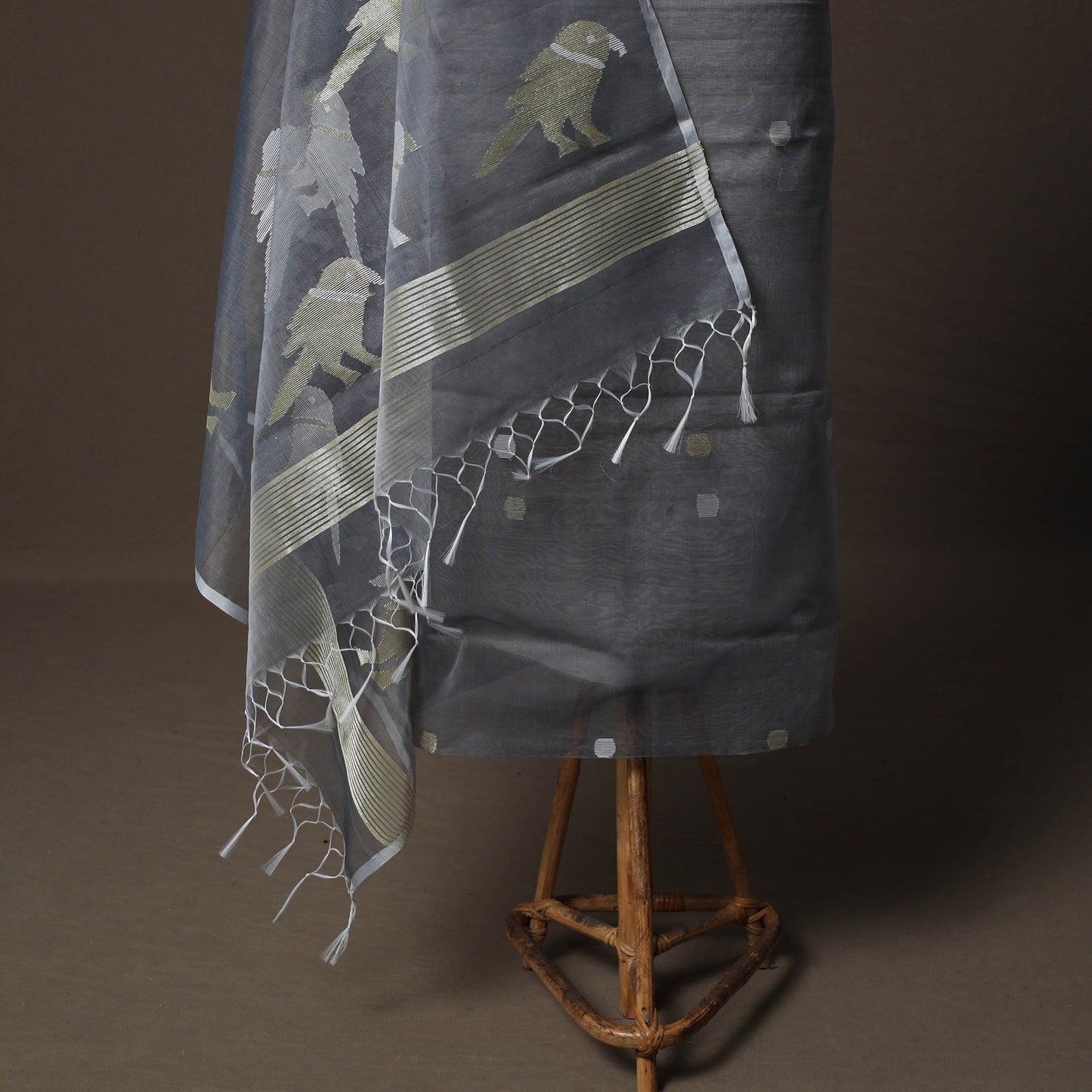 Handwoven Phulia Jamdani Muslin Silk 2pc Unstitched Dress Material Kurta Set 17