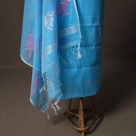 Handwoven Phulia Jamdani Muslin Silk 2pc Unstitched Dress Material Kurta Set 18