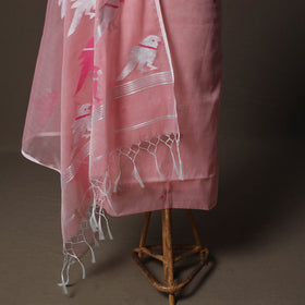 Handwoven Phulia Jamdani Muslin Silk 2pc Unstitched Dress Material Kurta Set 19