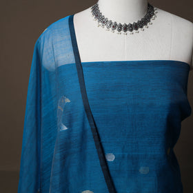 Handwoven Phulia Jamdani Muslin Silk 2pc Unstitched Dress Material Kurta Set 20