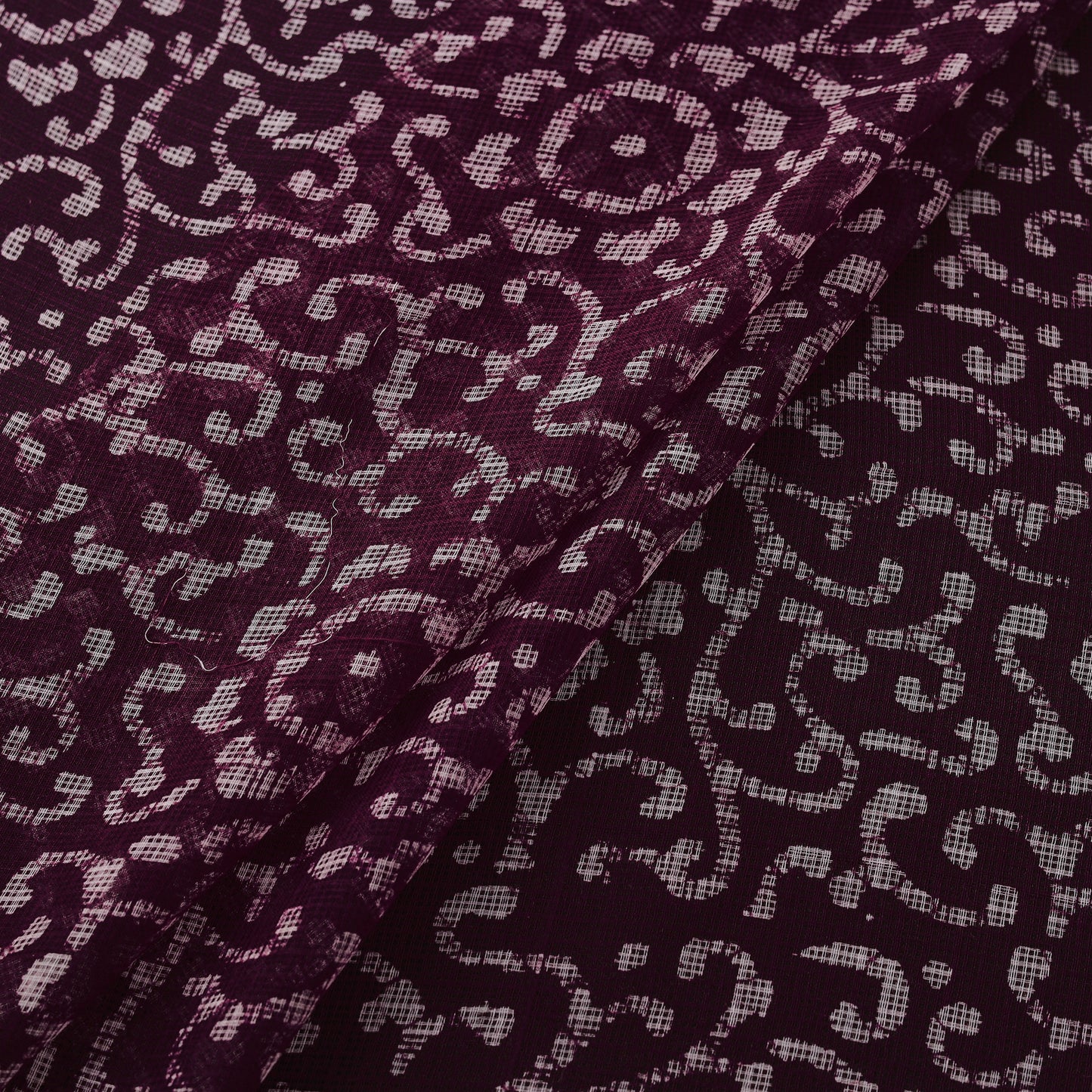 Kota Doria Cotton Fabric in Hand Batik Prints 12