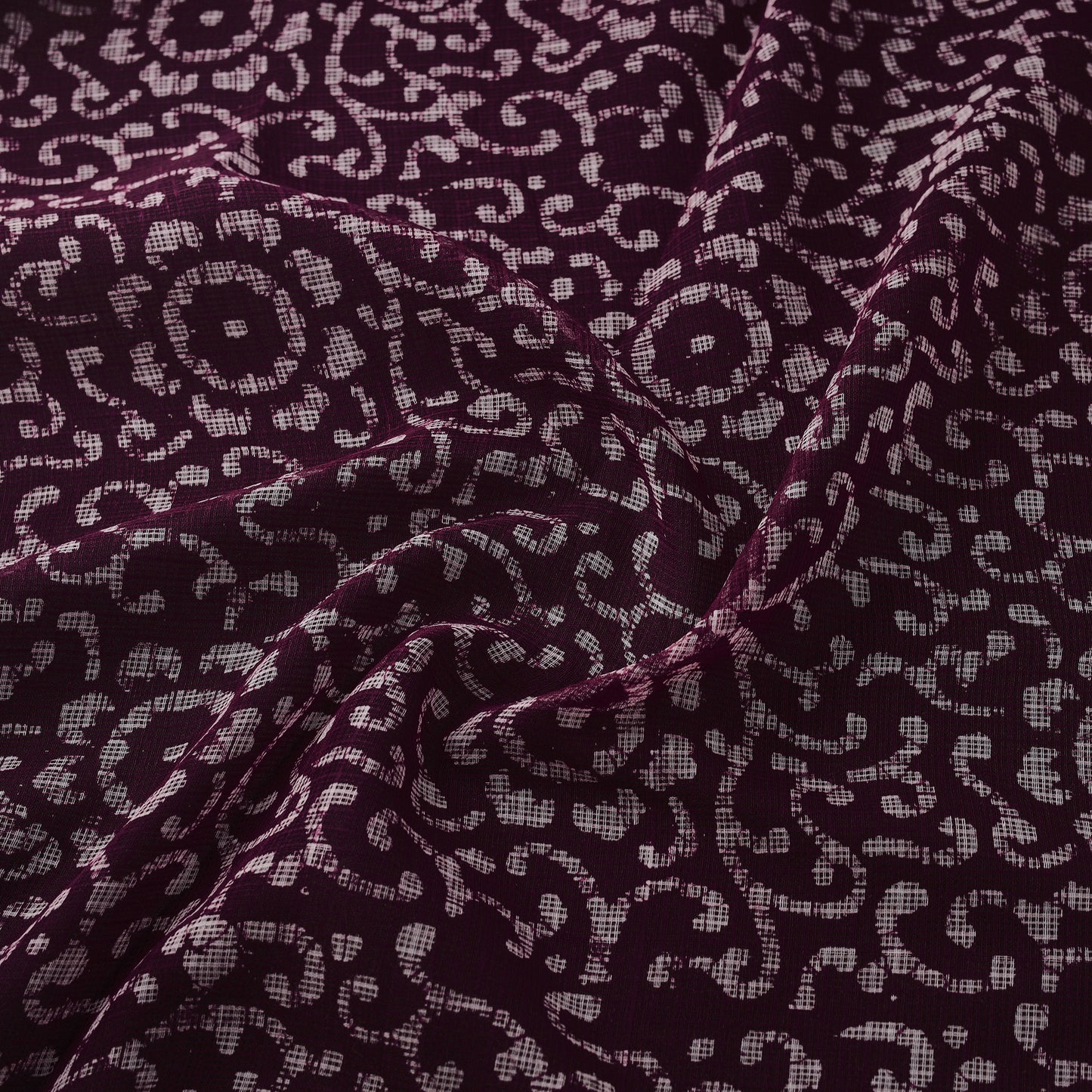 Kota Doria Cotton Fabric in Hand Batik Prints 12