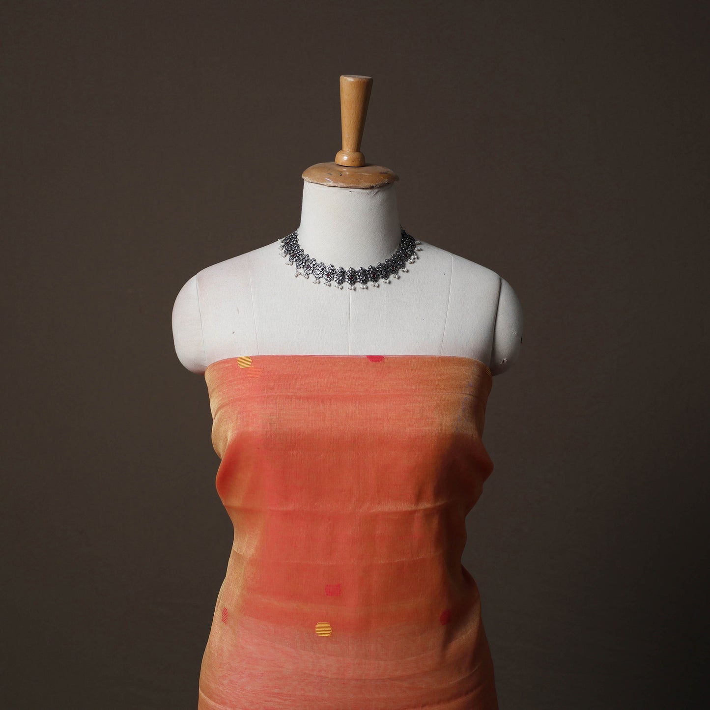 Handwoven Phulia Jamdani Muslin Silk 2pc Unstitched Dress Material Kurta Set 22